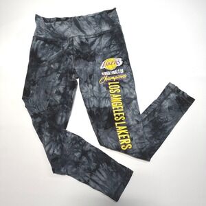 LA Lakers NBA Finals Champions Tie Dye Leggings Women's Small Y2K
